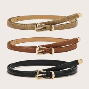 SOLD Thin textured belts set of 3